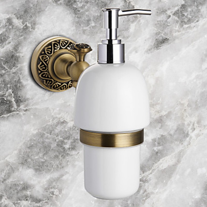 Soap Dispenser Antique Bronze Wall Mounted 18*19cm(7.08*7.48